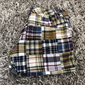 J. Crew Shorts City Fit Blue Plaid Women's 4 EUC